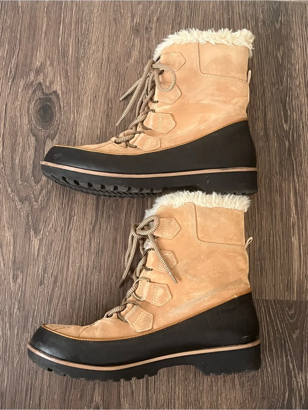 JBU Faux Fur Lace-Up Winter Boots Women’s Size 8M